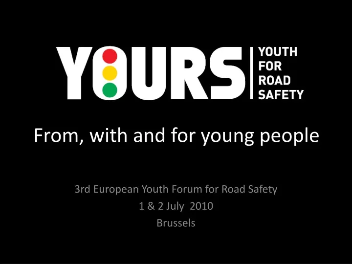from with and for young people