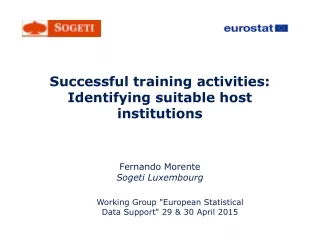 successful training activities identifying suitable host institutions