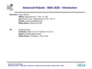 Advanced Robotic - MAE 263D - Introduction