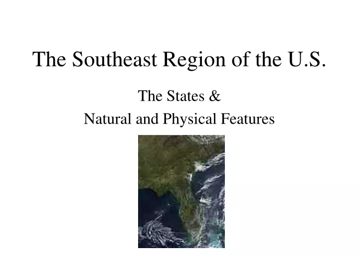 the southeast region of the u s