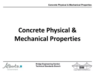Concrete Physical &amp; Mechanical Properties