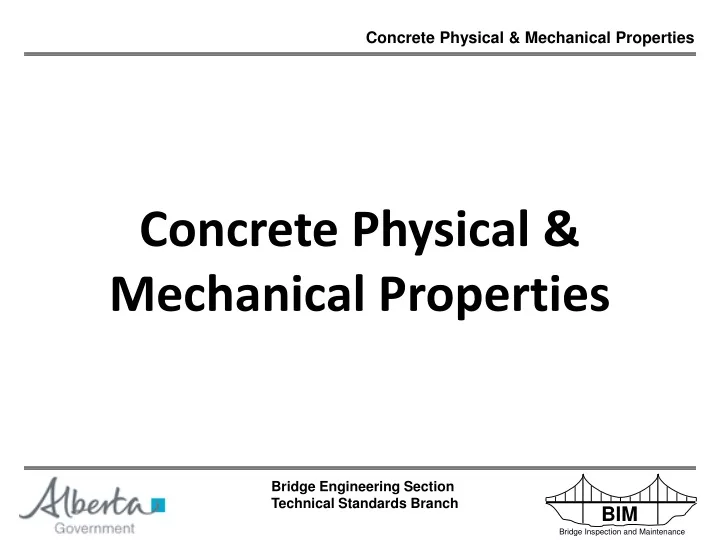 concrete physical mechanical properties