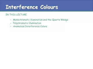 Interference Colours