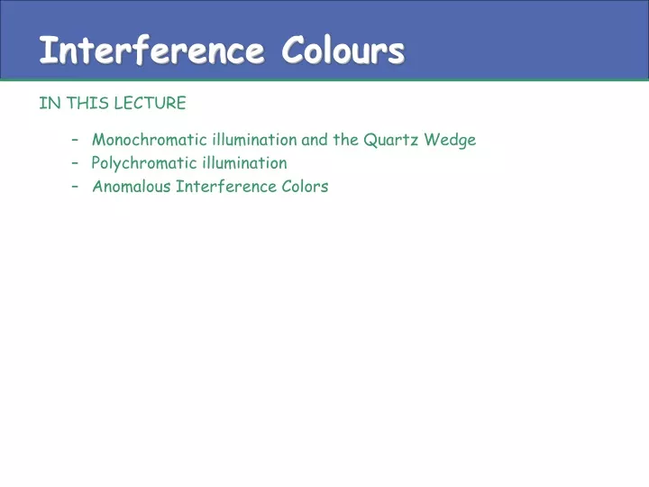 interference colours