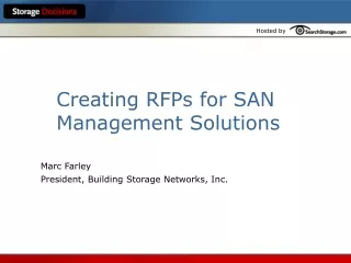 Creating RFPs for SAN Management Solutions