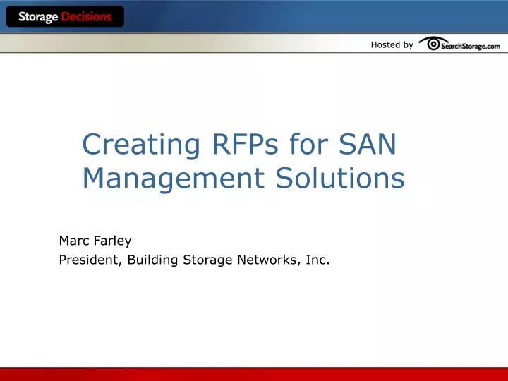 creating rfps for san management solutions