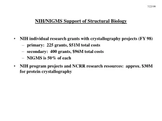 NIH/NIGMS Support of Structural Biology