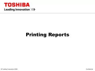 Printing Reports