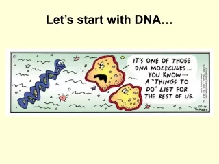 Let’s start with DNA…