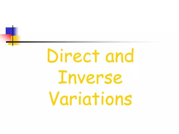 direct and inverse variations