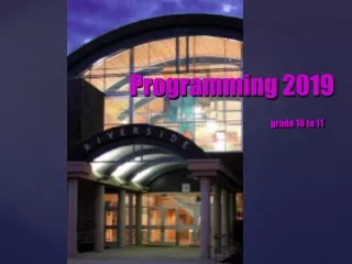 Programming  2019 grade 10 to 11