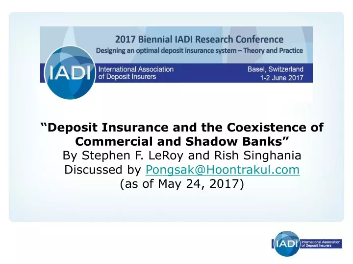 deposit insurance and the coexistence