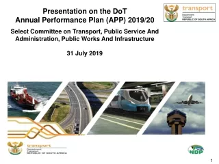 Presentation on the DoT Annual Performance Plan (APP) 2019/20