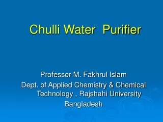 Chulli Water  Purifier