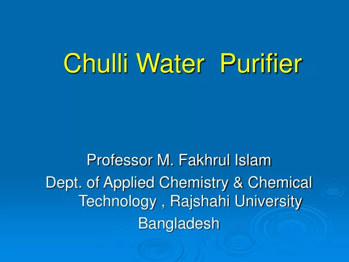 chulli water purifier