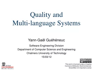 Quality and  Multi-language Systems