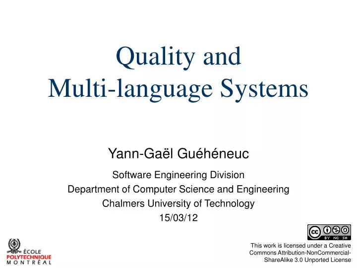 quality and multi language systems
