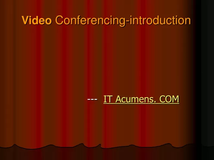 video conferencing introduction