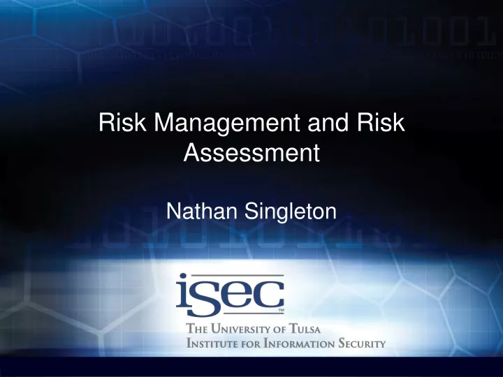 risk management and risk assessment nathan singleton