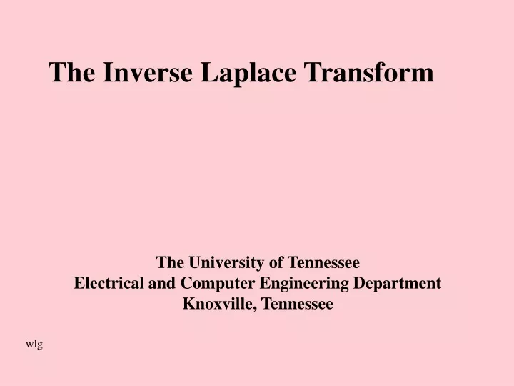 the inverse laplace transform