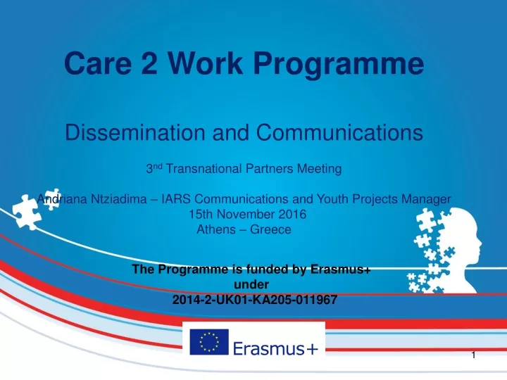 care 2 work programme dissemination