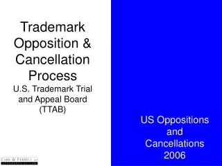 Trademark Opposition &amp; Cancellation Process U.S. Trademark Trial and Appeal Board (TTAB)