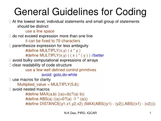 General Guidelines for Coding