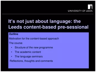 It’s not just about language: the Leeds content-based pre-sessional