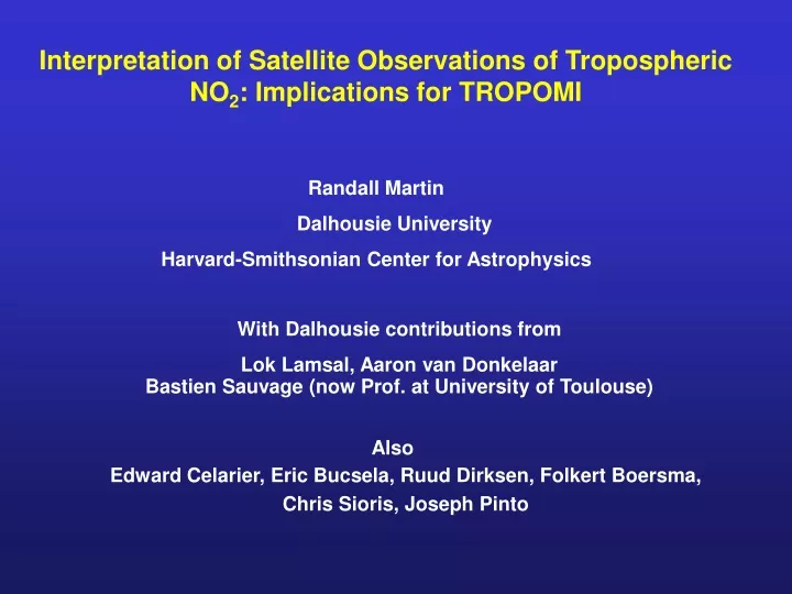 interpretation of satellite observations