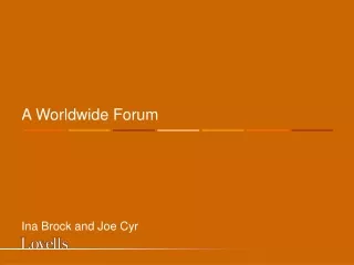 A Worldwide Forum