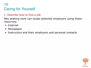1. Describe how to find a job