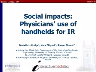 Social impacts: Physicians’ use of handhelds for IR