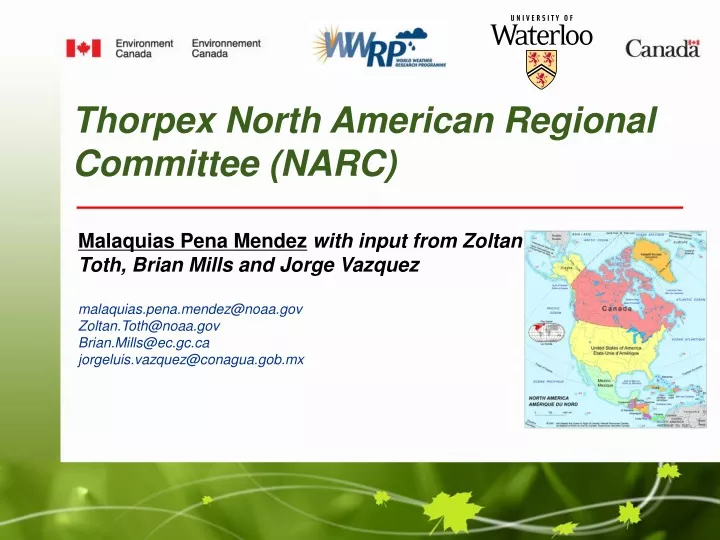 thorpex north american regional committee narc