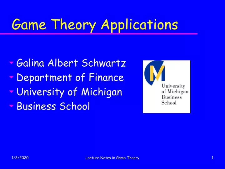 game theory applications