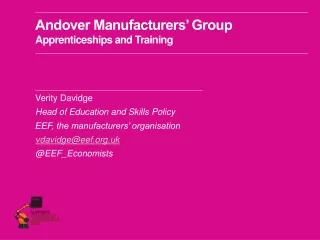 Andover Manufacturers’ Group Apprenticeships and Training