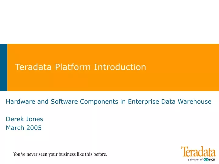 teradata platform introduction