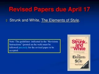 Revised Papers due April 17