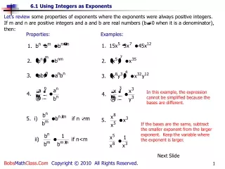 Let’s review  some properties of exponents where the exponents were always positive integers.