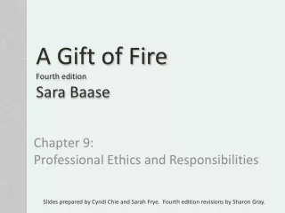 A Gift of Fire Fourth edition Sara  Baase