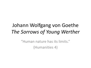 ‪Johann Wolfgang von Goethe‬ The Sorrows of Young Werther