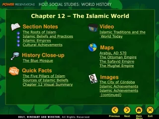 Chapter 12 – The Islamic World