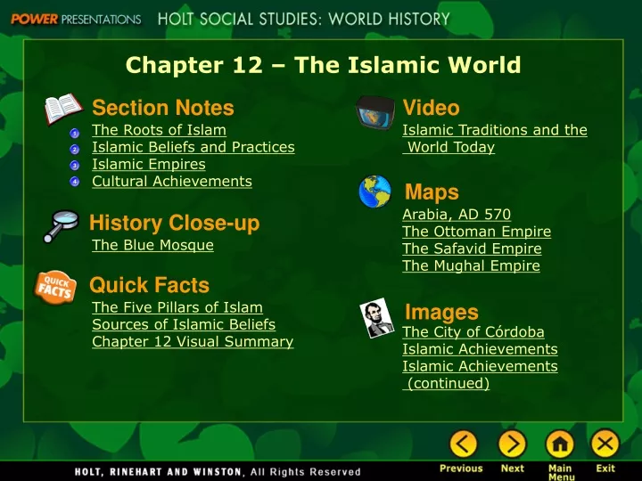 chapter 12 the islamic world