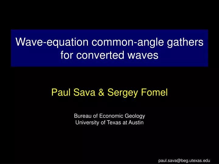 wave equation common angle gathers for converted waves