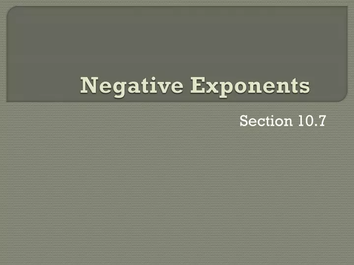 negative exponents