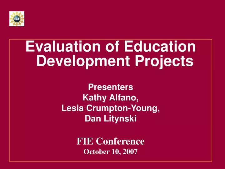 evaluation of education development projects