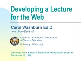 Developing a Lecture  for the Web