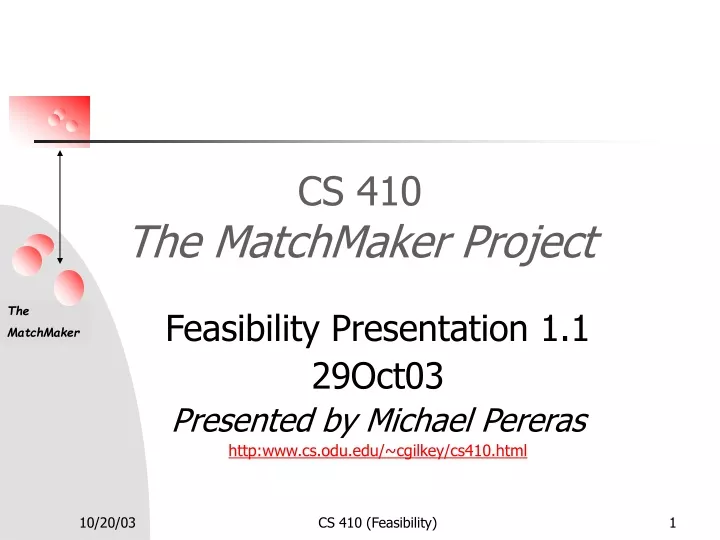 cs 410 the matchmaker project