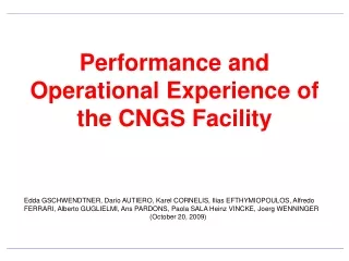 Performance and Operational Experience of the CNGS Facility