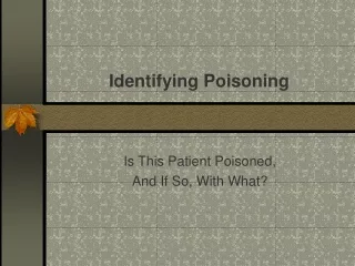 Identifying Poisoning