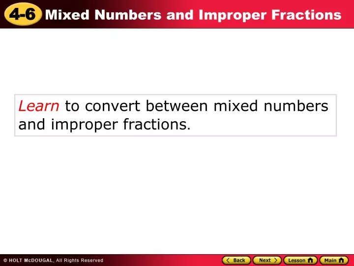 learn to convert between mixed numbers